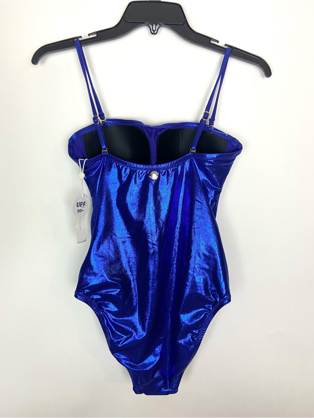 Sunshine 79 High Shine Blue Sparkle Bandeau One Piece Swimsuit Size 6 - Picture 9 of 16